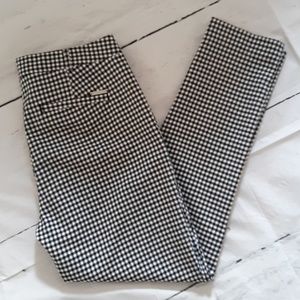 Michael Kors Black and White Checked Ankle pants